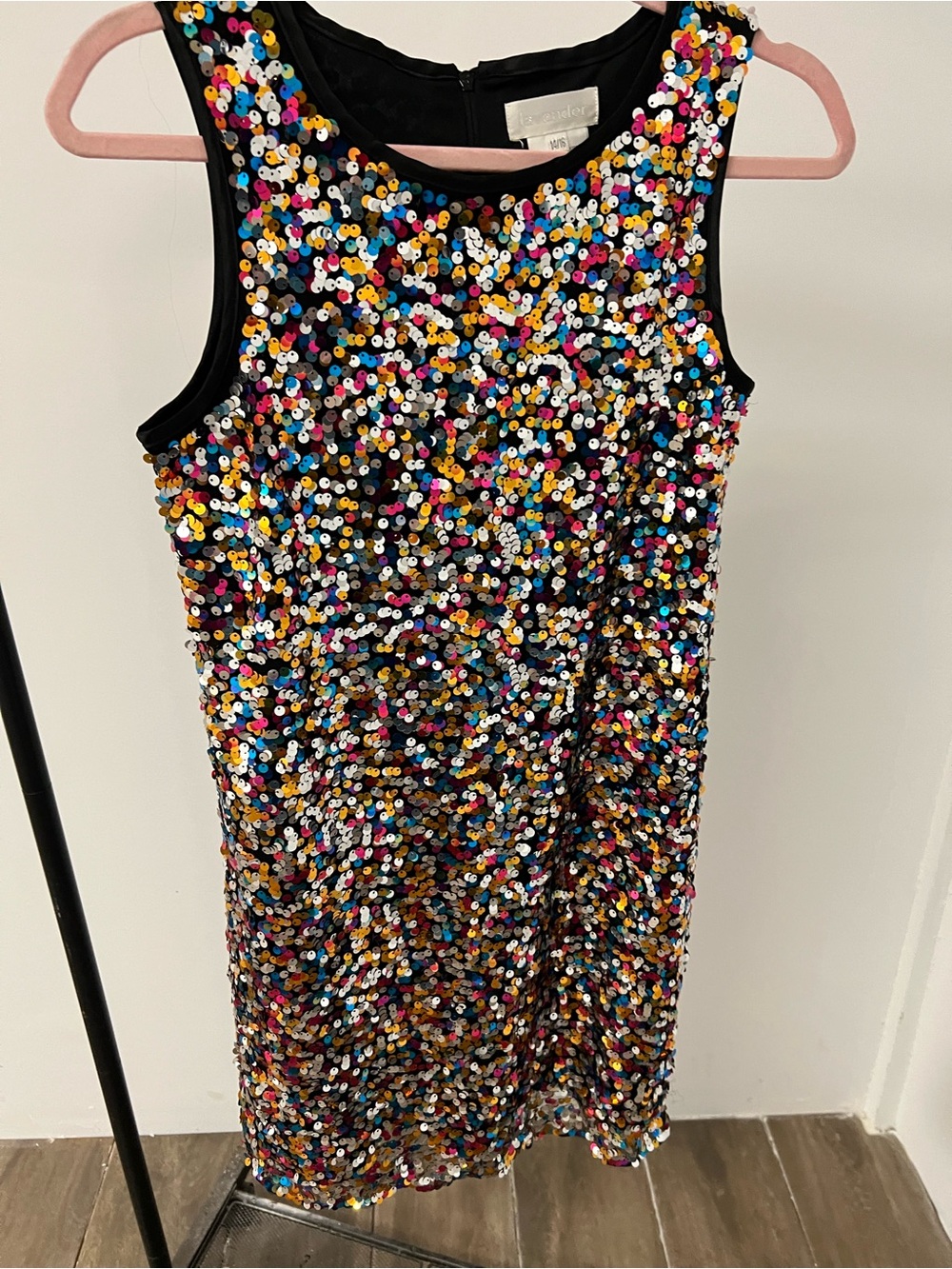 Girls Black Multi-Sequin Party Dress by